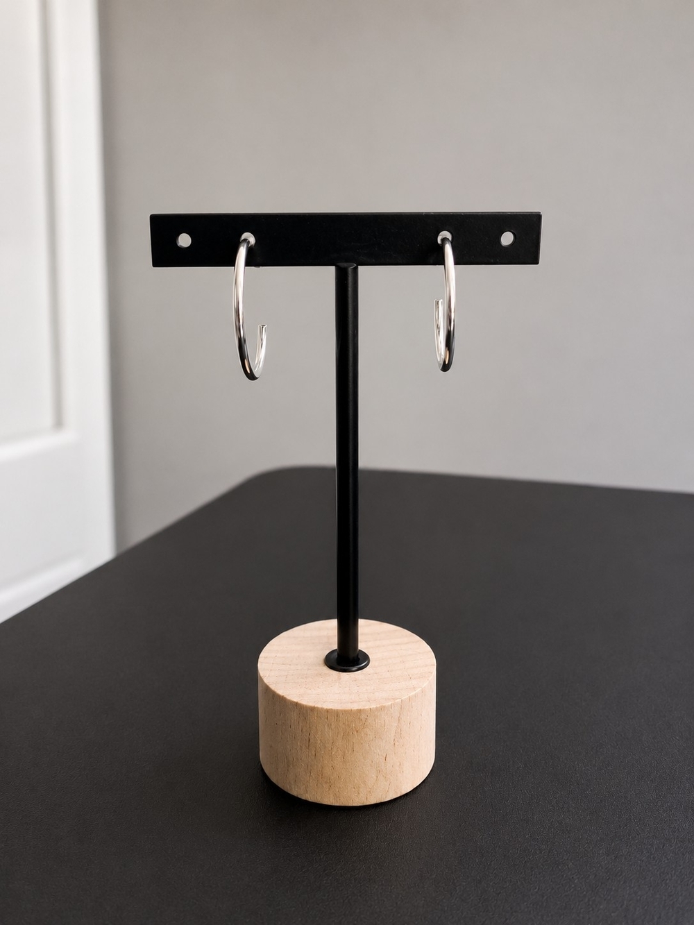 Classic Silver Hoop Earrings - Minimal Women Jewelry - Picture 3 of 6
